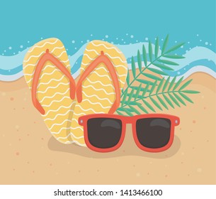 Summer and vacation icon set design