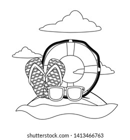 Summer and vacation icon set design vector illustration