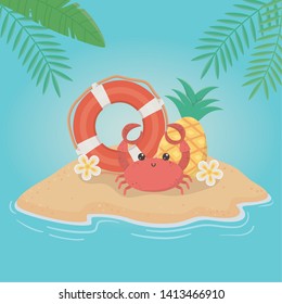 Summer and vacation icon set design