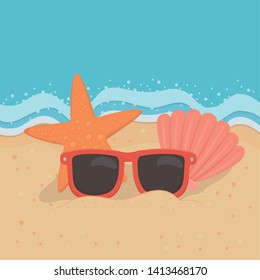 Summer and vacation icon set design