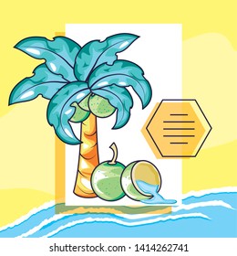 Summer and vacation icon set design
