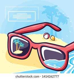 Summer and vacation icon set design