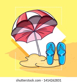 Summer and vacation icon set design