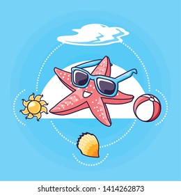 Summer and vacation icon set design