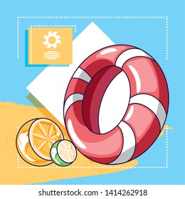 Summer and vacation icon set design