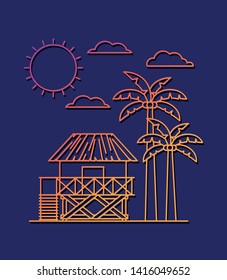 Summer and vacation icon set design vector illustration