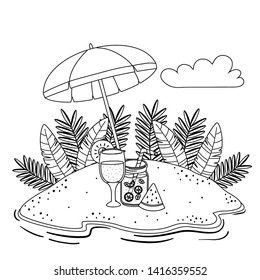 Summer and vacation icon set design
