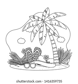 Summer and vacation icon set design