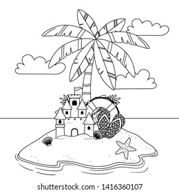 Summer and vacation icon set design