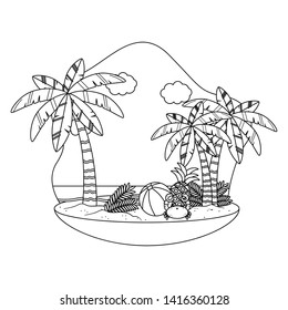 Summer and vacation icon set design