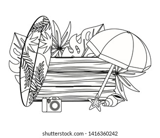 Summer and vacation icon set design