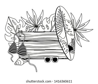 Summer and vacation icon set design