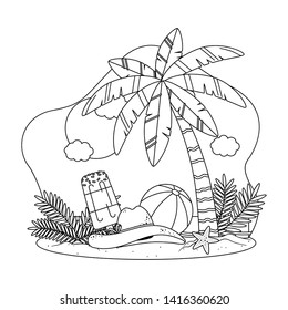 Summer and vacation icon set design