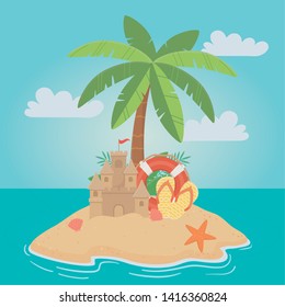 Summer and vacation icon set design