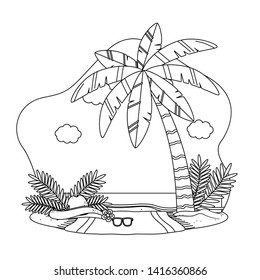 Summer and vacation icon set design