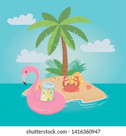 Summer and vacation icon set design