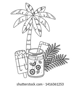 Summer and vacation icon set design