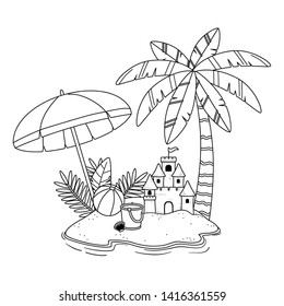 Summer and vacation icon set design