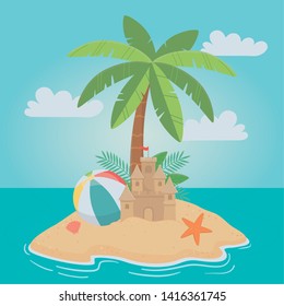 Summer and vacation icon set design