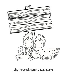 Summer and vacation icon set design
