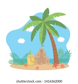 Summer and vacation icon set design