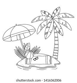 Summer and vacation icon set design