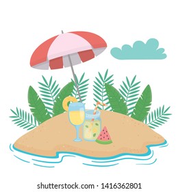 Summer and vacation icon set design
