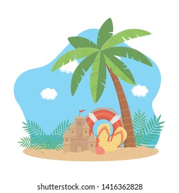 Summer and vacation icon set design