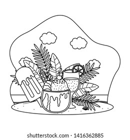 Summer and vacation icon set design