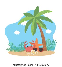 Summer and vacation icon set design