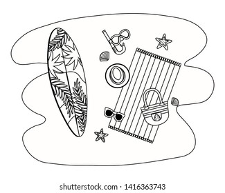 Summer and vacation icon set design