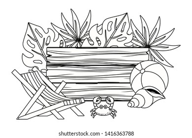 Summer and vacation icon set design