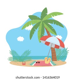 Summer and vacation icon set design
