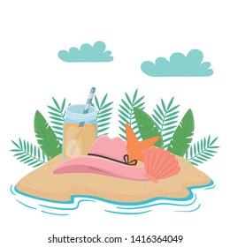 Summer and vacation icon set design