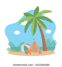 Summer and vacation icon set design