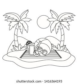 Summer and vacation icon set design