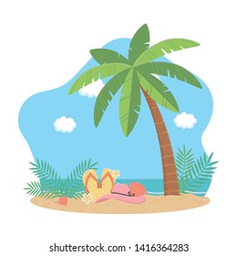 Summer and vacation icon set design
