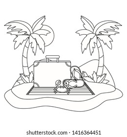Summer and vacation icon set design