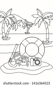 Summer and vacation icon set design