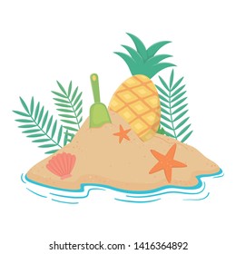 Summer and vacation icon set design