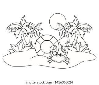 Summer and vacation icon set design