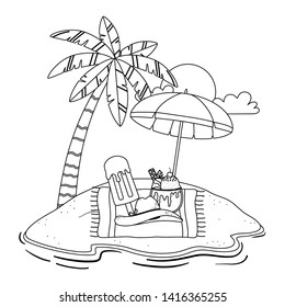 Summer and vacation icon set design
