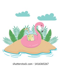 Summer and vacation icon set design