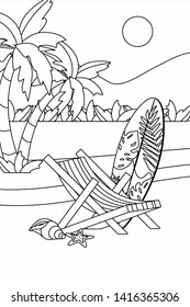 Summer and vacation icon set design