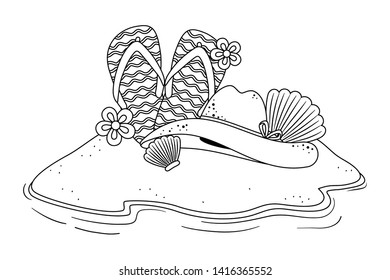 Summer and vacation icon set design