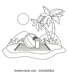 Summer and vacation icon set design