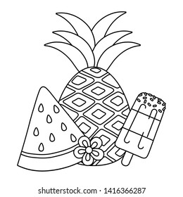 Summer and vacation icon set design