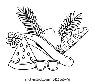 Summer and vacation icon set design