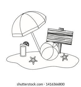 Summer and vacation icon set design