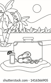 Summer and vacation icon set design